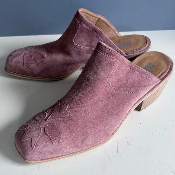 Silent D Anthropologie shoes mules size 9 pink western floral patchwork coastal - Picture 4 of 13
